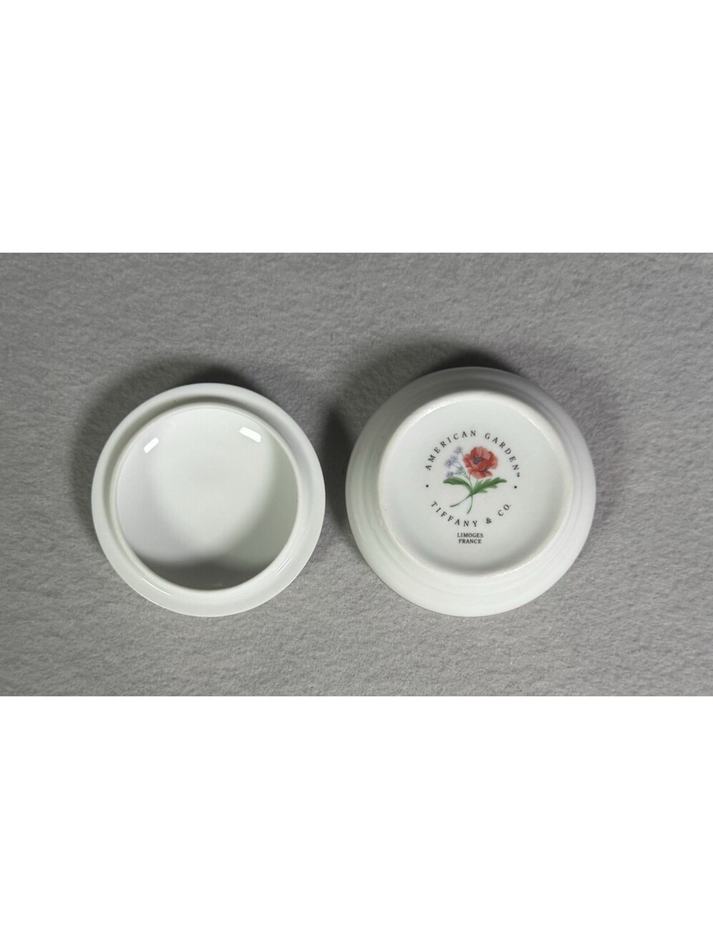 Tiffany & Co. Limoges France American Garden Porcelain Trinket Box Poppy Flower - Picture 7 of 9